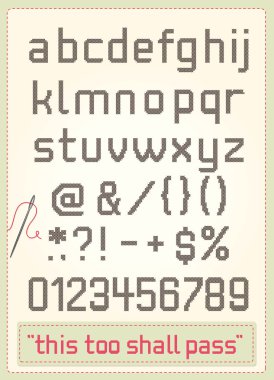 Cross stitch alphabet clipart