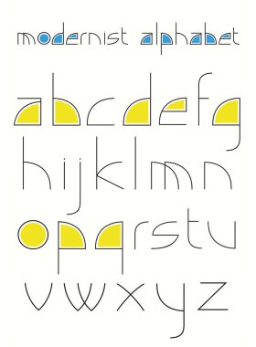 Modernist alphabet clipart