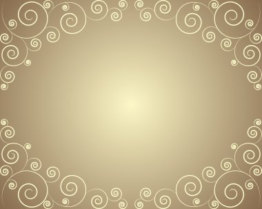 Golden frame with curls clipart