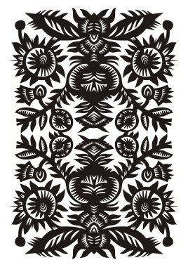 Vertical decorative pattern with flowers clipart