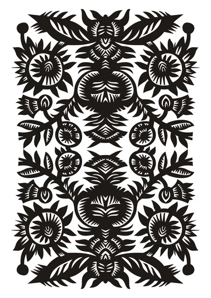 Ozdobny wzór pionowy z kwiatami Grafika Wektorowa