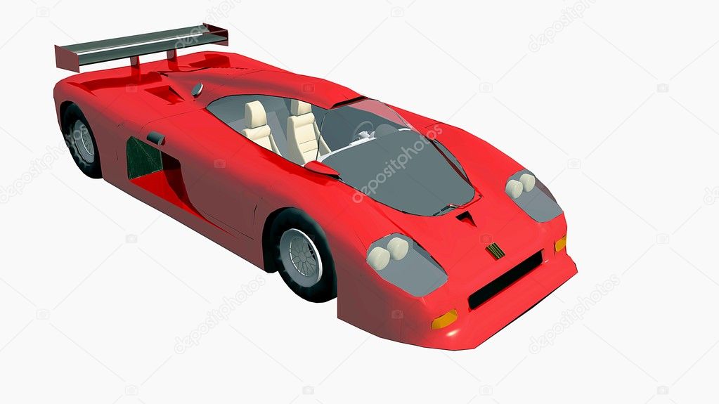 Automobile 3d generation on white background