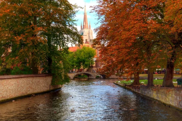 Podzim v bruggách, Belgie — Stock fotografie