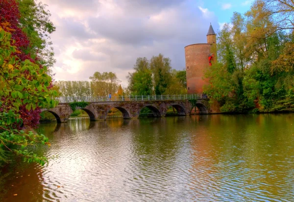 Poertoren torre medieval, Brujas, belgium — Foto de Stock