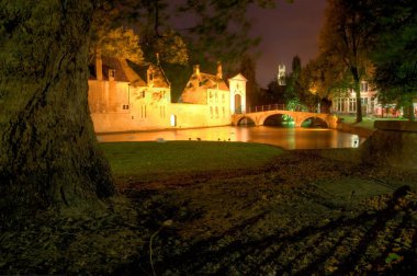 Bruges, Belçika beguinage gece