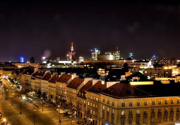 Warszawa nocą — Zdjęcie stockowe