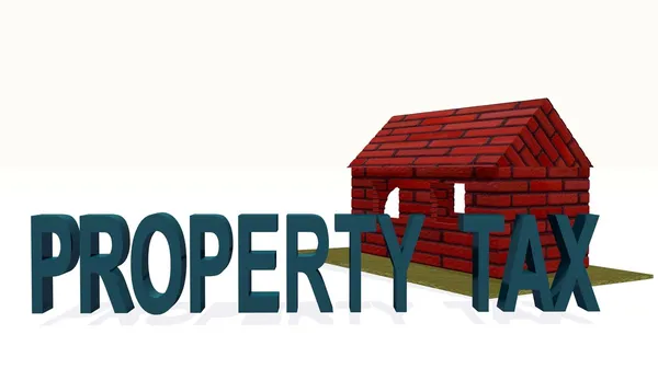 Fastighetsskatt illustration Stockbild