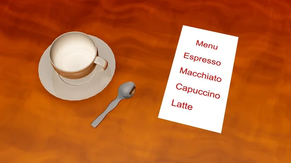 Coffee menu 3d — Stock Photo, Image