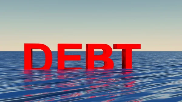 Sinking in debt concept — Stock Photo, Image