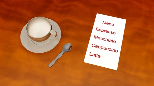 stock image Coffee menu 3d
