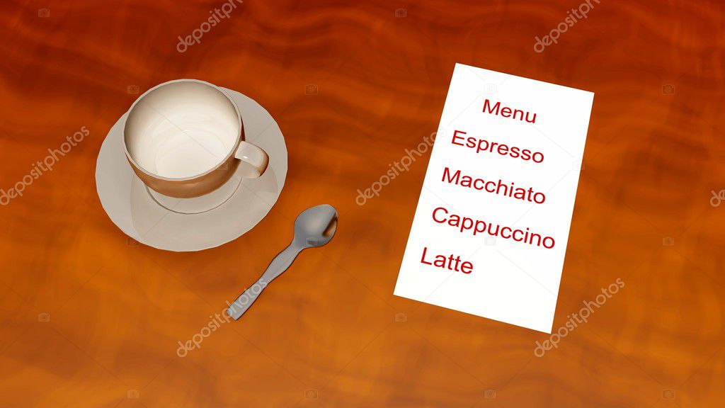 Coffee menu 3d