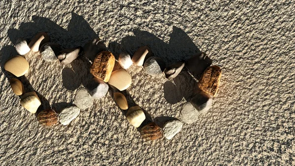 Piedras formando forma de corazón —  Fotos de Stock