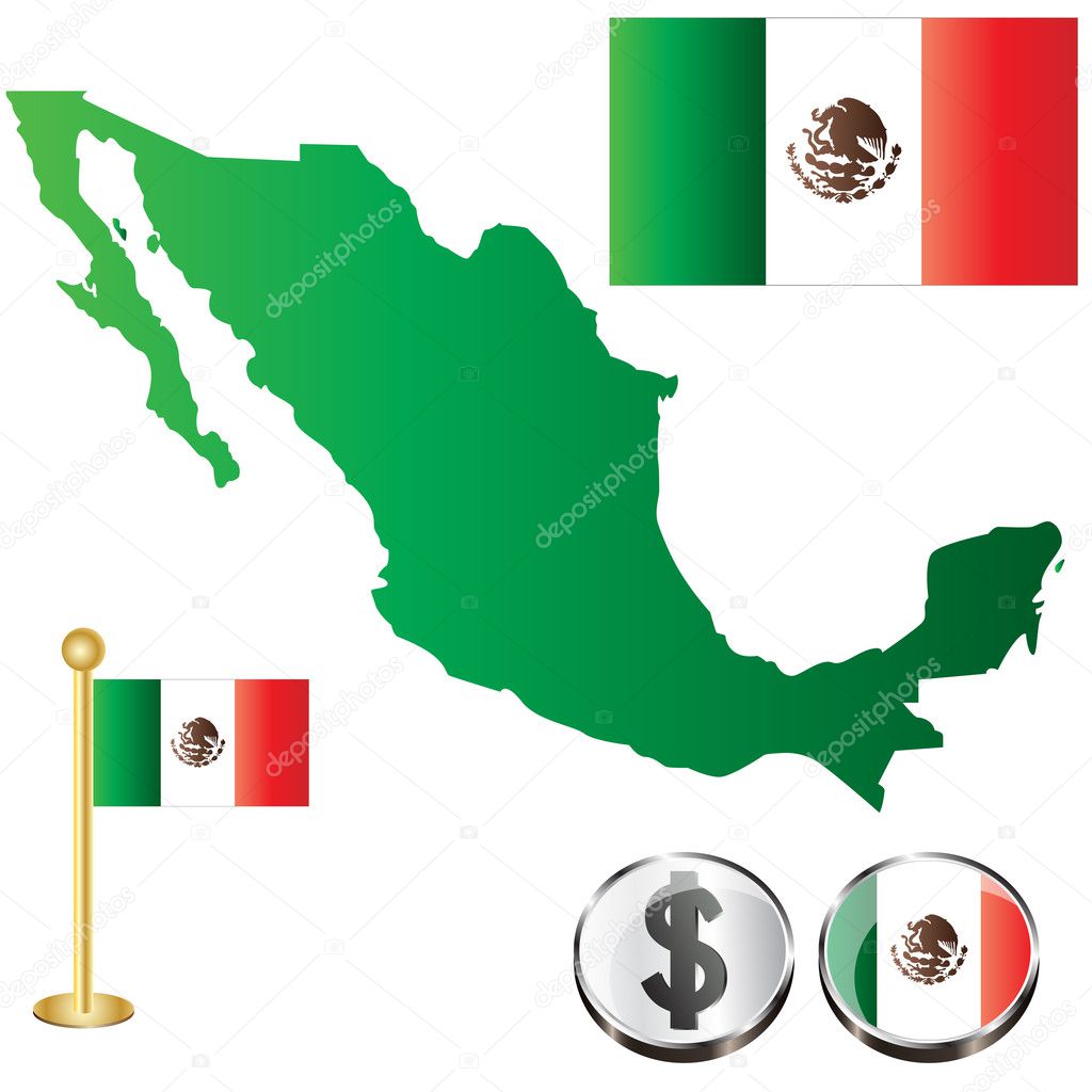 Mexico map — Stock Vector © sateda #10054210