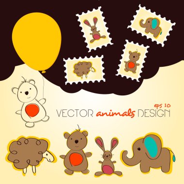 Vector hand-draw animals clipart