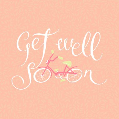 Get well soon. Card with friendly wishes clipart