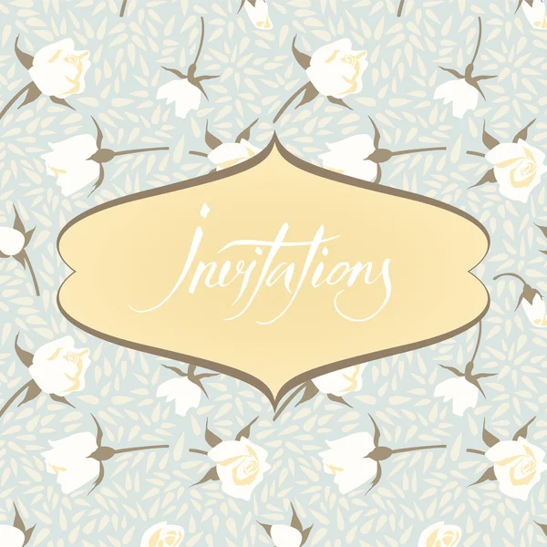 花飾りベクトル ヴィンテージの招待カード — ストックベクタ