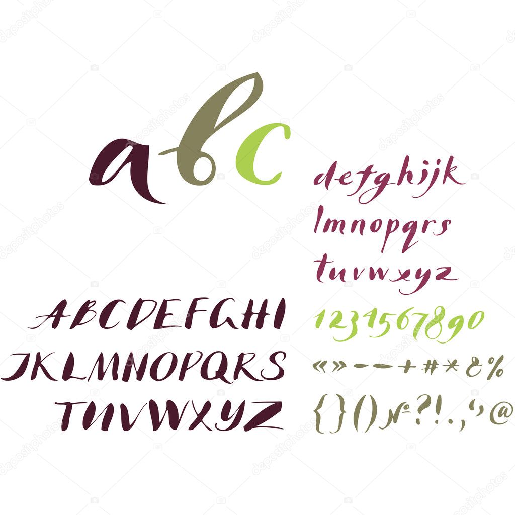 The alphabet in calligraphy
