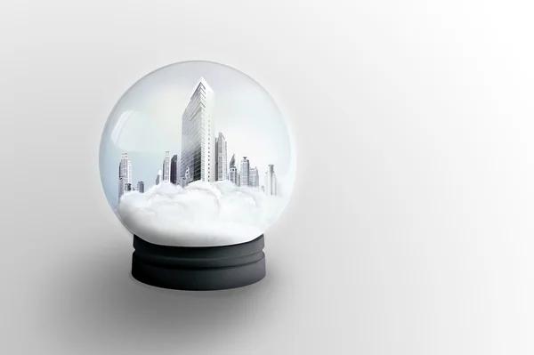 摩天大楼的玻璃球。经营理念 — 图库照片
