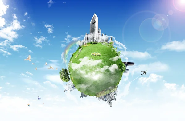 Planeet aan de hemel. bedrijfsconcept — Stockfoto