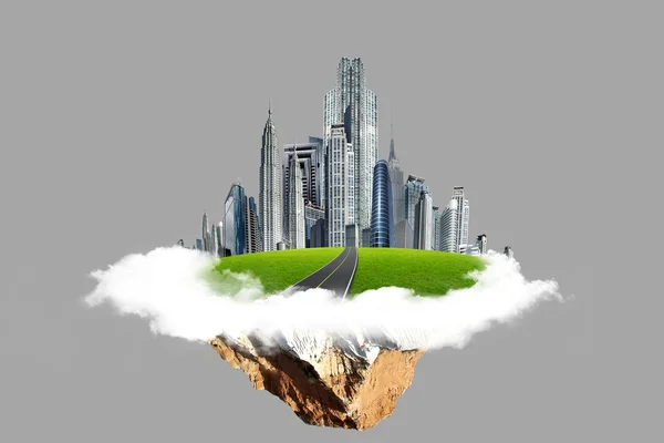 Modern city in clouds. business concept — Stock Photo, Image