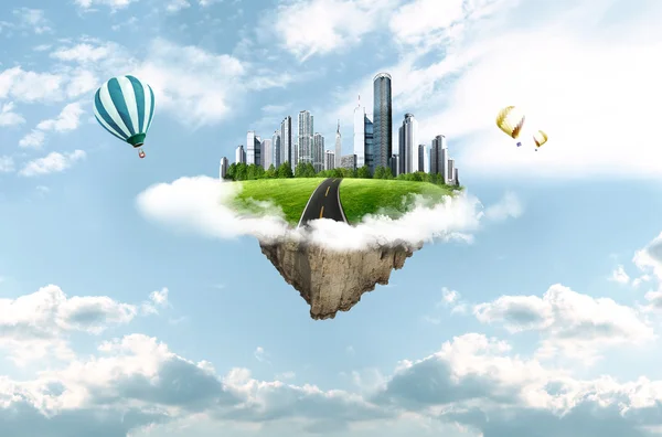 Современный город в облаках. бизнес концепция — стоковое фото