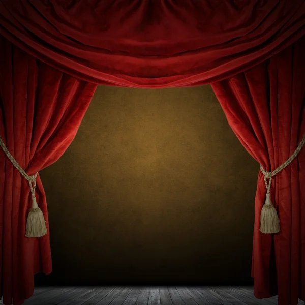 Sala de cortina vermelha. Ilustração — Fotografia de Stock