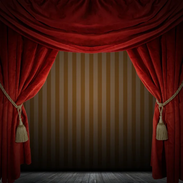 stock image Red curtain room. illustration