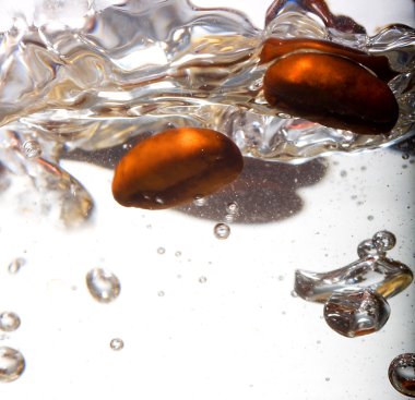 Coffee beans in water clipart