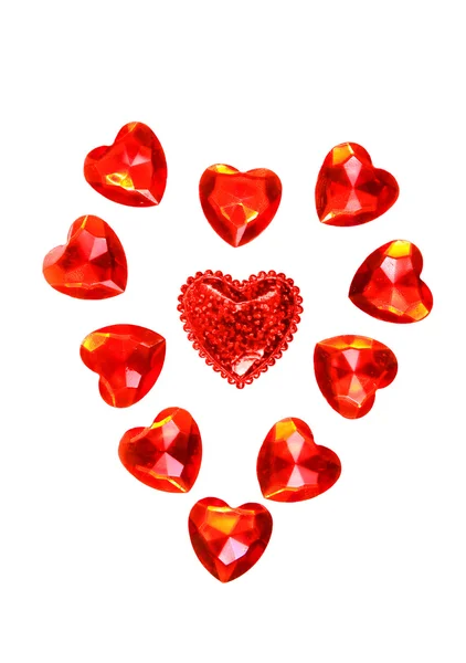 Красные сердца Валентины — стоковое фото