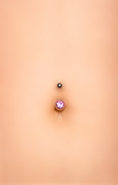 Flat stomach with piercing clipart