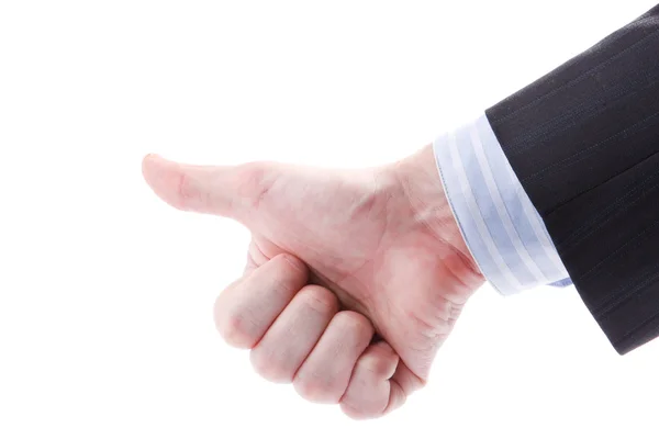 Business man hand with thumb up. Isolated on withe background.. — Stock Photo, Image