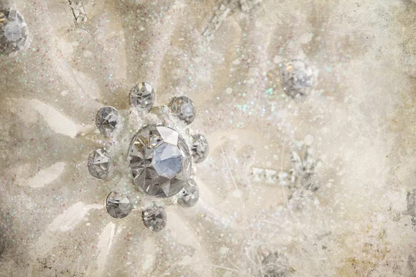Ornament Snowflake z tło zima — Zdjęcie stockowe