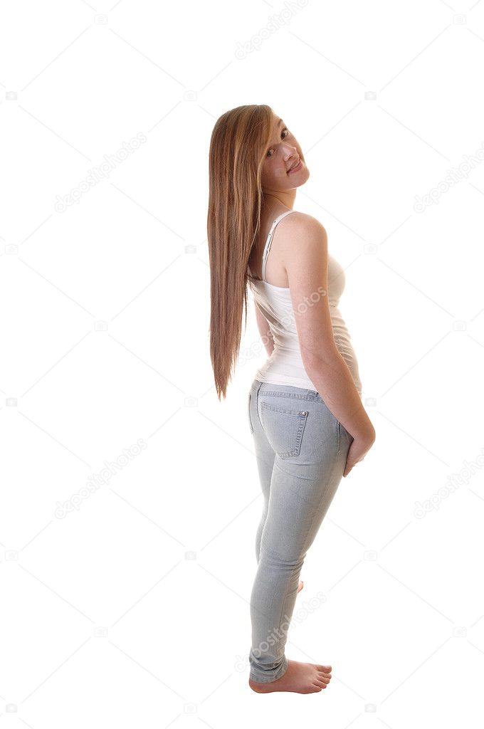 Girl in jeans.