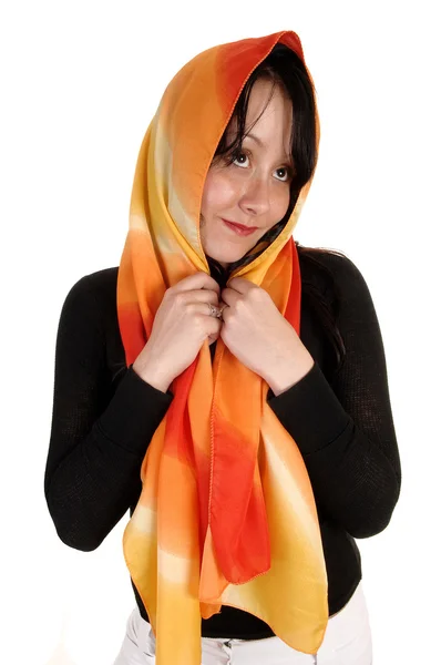 Woman with head scarf. — Stock Photo, Image