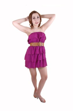 Girl in pink dress. clipart