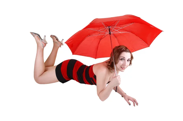 Chica joven con paraguas . —  Fotos de Stock