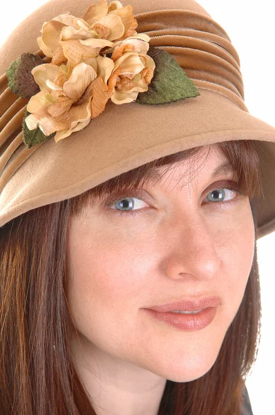 Förtjusande dam med hatt. — Stockfoto