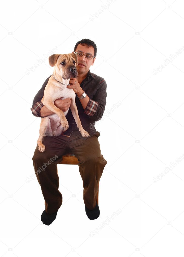 Man with dog.