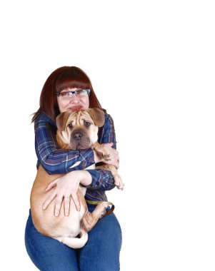 Lovely lady with dog. clipart