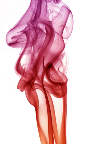 Vlna a kouř z různých barev, izolované na bílém — Stock fotografie