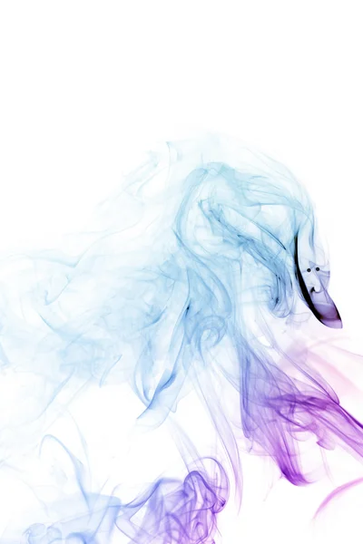 Våg och rök i olika färger isolerad på vit — Stockfoto