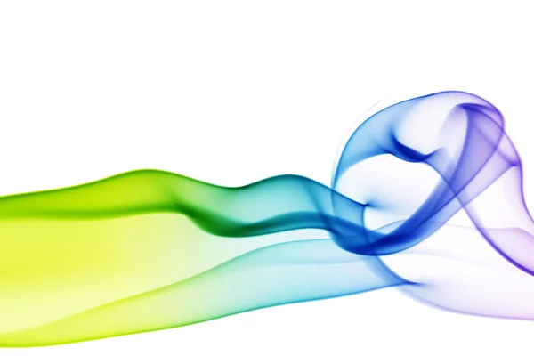Welle und Rauch in verschiedenen Farben isoliert auf weiß — Stockfoto