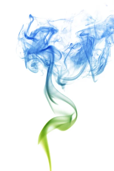 Wave and smoke of different colors isolated on white — Stock Photo, Image