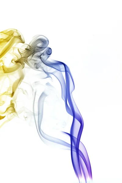 Welle und Rauch in verschiedenen Farben isoliert auf weiß — Stockfoto