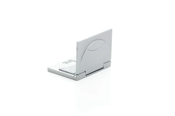 Miniatűr laptop elszigetelt fehér — Stock Fotó
