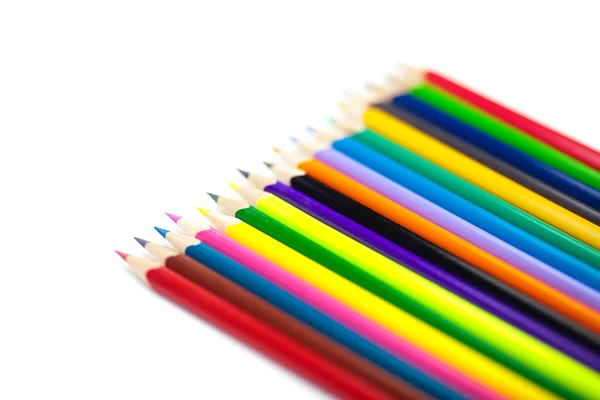 Colored pencils isolated on white — Stock Photo, Image