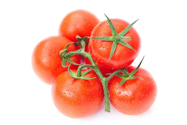 番茄,有水滴,白色孤立 — 图库照片