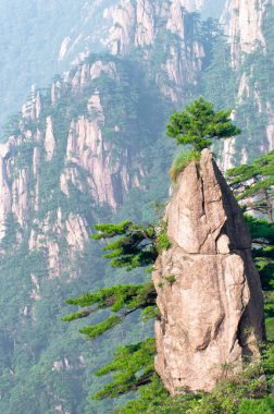 Huangshan mountain peak clipart