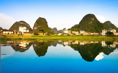 Li river village view clipart