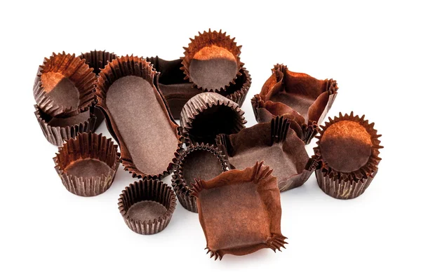 Chocolate Brown Copos de padaria mista — Fotografia de Stock